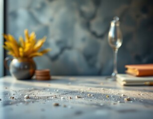 Elegant Still Life with Flowers and Champagne