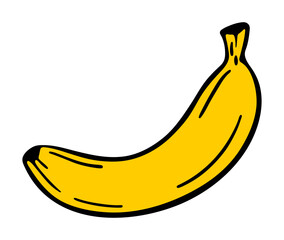 Banana, stencil vector illustration. White background