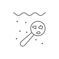 Microplastic in water line icon