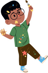 Boy Artist with Paintbrush