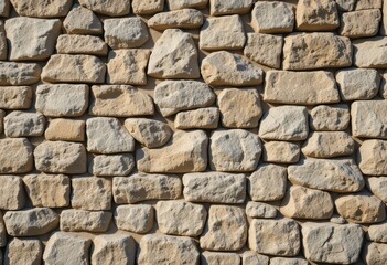 Fototapeta premium Sturdy stone wall construction urban setting texture details natural light close-up view architectural concept