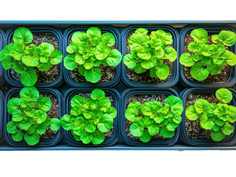 Flow Hydroponic Grow Bed with Expanded Clay Medium.