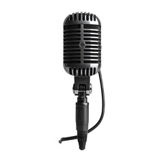 Vintage microphone, dark gray/black,  front view