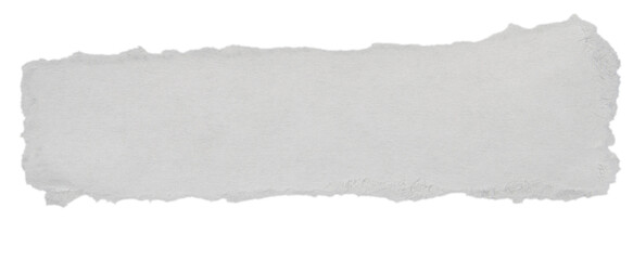 Isolated white torn paper rectangle with rough edge