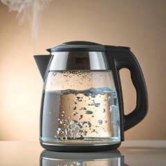 Electric kettle with boiling water
