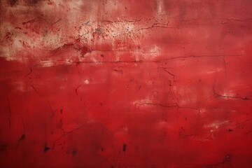 Obraz premium Textured red wall with cracks and weathered surface