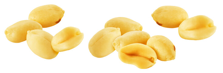 Peanut isolated on white background, collection