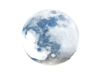 Full moon celestial body night sky lunar surface cratered satellite, Isolated On White, Png Transparent