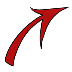 red arrow isolated on transparent 