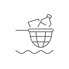 Removing plastic from water icon