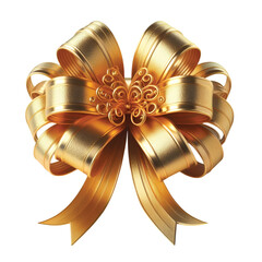 a golden gift bow vector