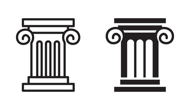 architecture roman pillar vector  icon set .