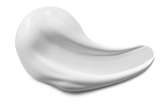 Soft dab of cosmetic lotion isolated for design