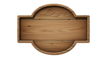 Ornate Wooden Sign with Arched Top and Bottom.