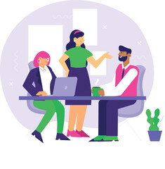 business people working in office