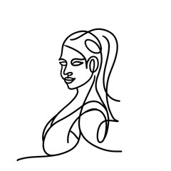  woman's facial outline 