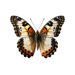 Close-up of a butterfly with intricate wing patterns