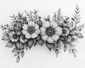 Elegant monochrome floral arrangement