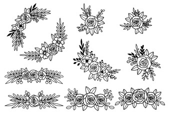 0001 hand drawn flowers doodle