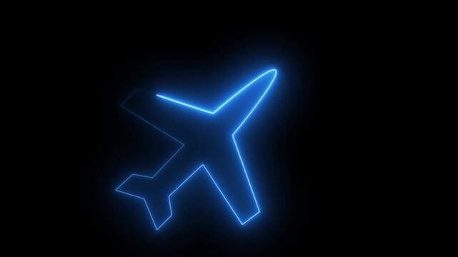 Abstract glowing neon light rocket icon animation on black background. animated rocket logo with glowing neon lines. neon circle line animation. glowing neon line simple rocket icon animation