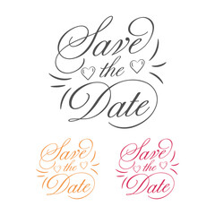 Save the Date Invitation Wedding Announcement with Heart Symbol Decor