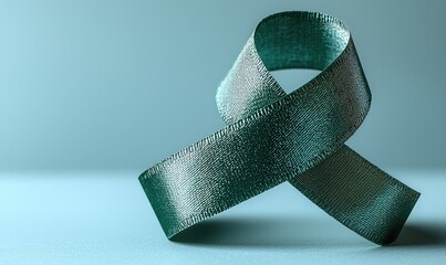 Teal ribbon, simple, elegant, symbolic