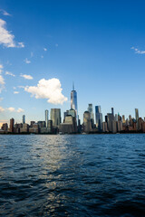Obraz premium New York City skyline. Manhattan Skyscrapers in NYC, aerial panorama view from Hudson River.