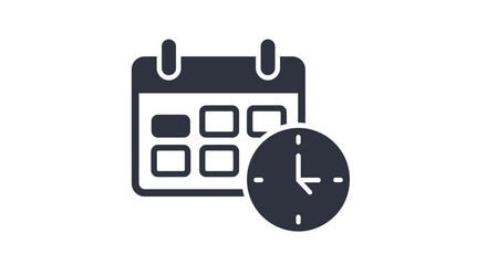 Calendar with clock indicates appointment scheduling for business meeting and time management, conveying organization and efficiency.