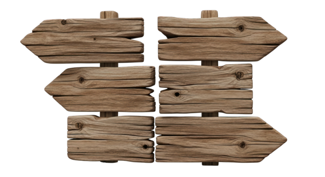 Rustic Wooden Arrow Signposts Weathered Blank Set of Four.