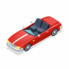 red car isolated on white