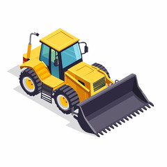 bulldozer excavator isolated on white