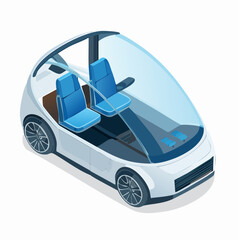 futuristic car isolated on white background