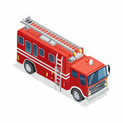 fire truck isolated on white