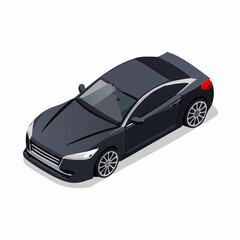 black sedan car isolated on white background