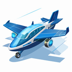 futuristic airplane isolated on white background