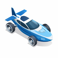 futuristic airplane isolated on white background