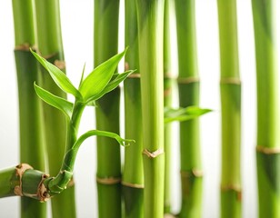 Fototapeta premium A bamboo plant with chinese writing on it is in a glass jar 3