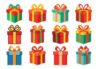 Colorful Gift Boxes Collection for Holiday Celebrations and Special Occasions