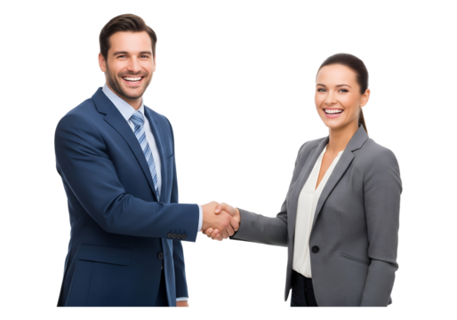 business handshake isolated on white