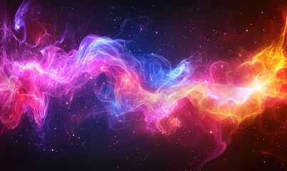 Fototapeta premium Abstract cosmic nebulae in vibrant hues