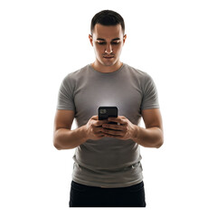 young man holding a mobile phone