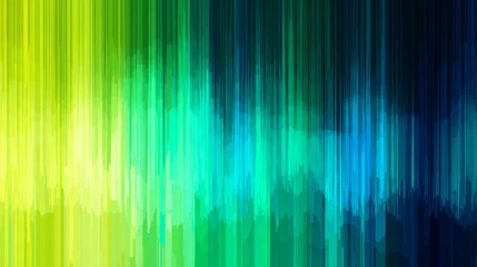 Vibrant abstract gradient with vertical stripes in green, blue, and yellow tones