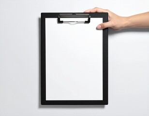 hand holding clipboard