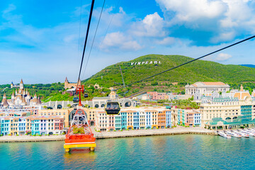 Cable car over the sea.

Funicular to the island of entertainment in Nha Trang, Vietnam. The...