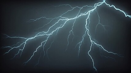 Dramatic lightning strikes illuminate a dark stormy sky, creating an electrifying atmosphere