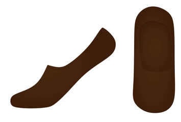 Brown short sock. vector illustration	