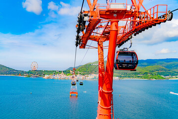 Cable car over the sea.

Funicular to the island of entertainment in Nha Trang, Vietnam. The...