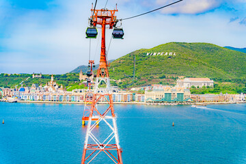 Cable car over the sea.

Funicular to the island of entertainment in Nha Trang, Vietnam. The...