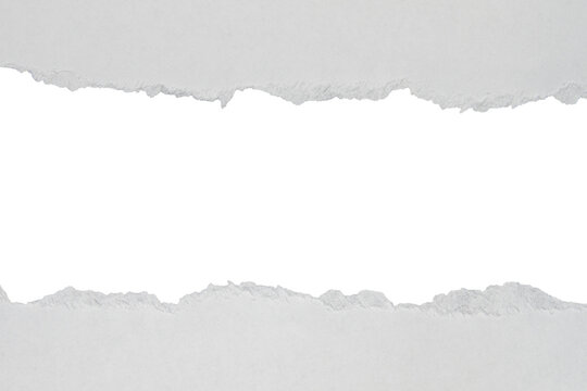 Torn paper frame with uneven ripped edge