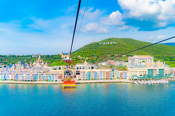 Cable car over the sea.

Funicular to the island of entertainment in Nha Trang, Vietnam. The...